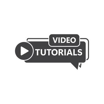 Play video tutorials icon in flat style. Education software vector illustra.. Stock Illustration