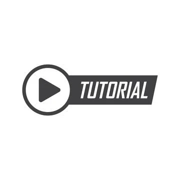 Play video tutorials icon in flat style. Education software vector illustra.. Stock Illustration