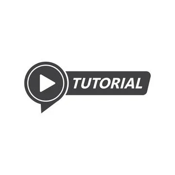 Play video tutorials icon in flat style. Education software vector illustra.. Stock Illustration