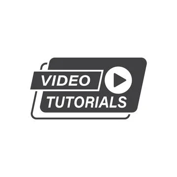 Play video tutorials icon in flat style. Education software vector illustra.. Stock Illustration