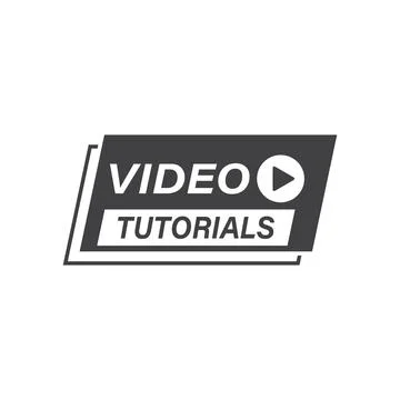 Play video tutorials icon in flat style. Education software vector illustra.. Stock Illustration