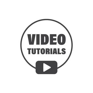 Play video tutorials icon in flat style. Education software vector illustra.. Stock Illustration