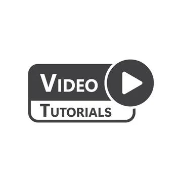 Play video tutorials icon in flat style. Education software vector illustra.. Stock Illustration