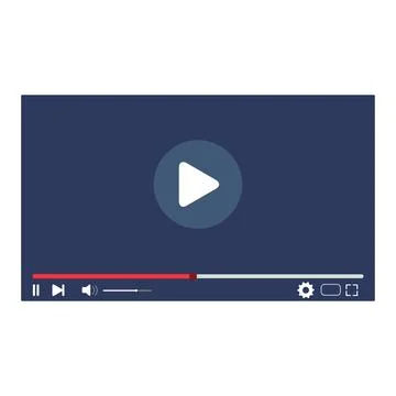 Play video user interface, web player for watch clip movie Illustrazione stock