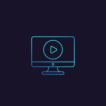 Play video vector linear icon イラスト素材