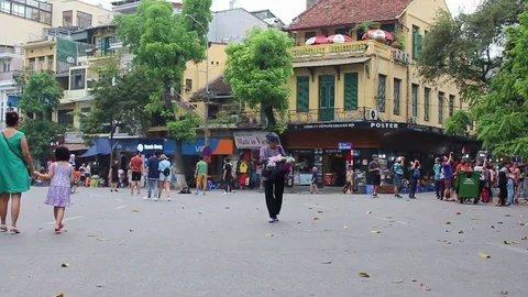 Play on the walking street Stock Footage 78177891