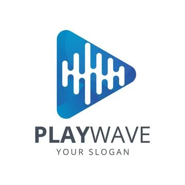 Play wave logo design Stock Illustration