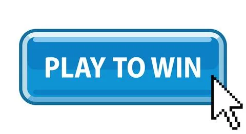 Play to win blue button Stock Illustration