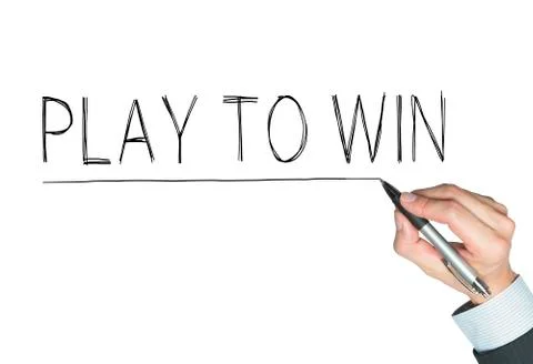 Play to win written by hand 스톡 사진