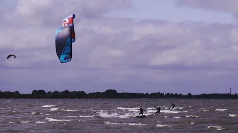 Play with the wind on IJsselmeer Video stock 118573052