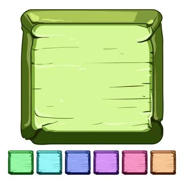 Play wooden button cartoon vector graphic Stock Illustration