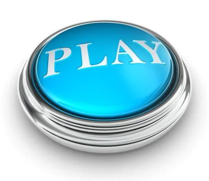 Play word on blue button Stock Illustration