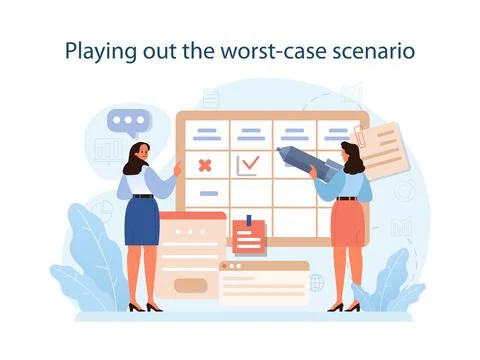 Play a worst-case scenario to conduct difficult negotiation. Business 库存插图
