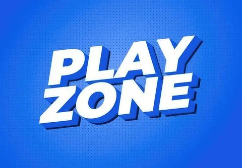 Play zone sign with bold blue text on blue background Stock Illustration