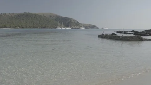 Playa Agulla, Playa de s'aguala, Baleari Island, Mallorca, Spain Stock Footage 111848598