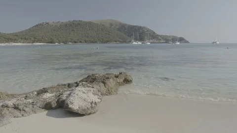 Playa Agulla, Playa de s'aguala, Baleari Island, Mallorca, Spain Stock Footage 111848599