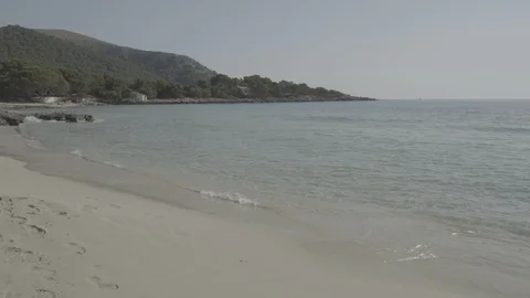 Playa Agulla, Playa de s'aguala, Baleari Island, Mallorca, Spain Stock Footage 111848656