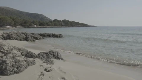 Playa Agulla, Playa de s'aguala, Baleari Island, Mallorca, Spain Stock Footage 111848679