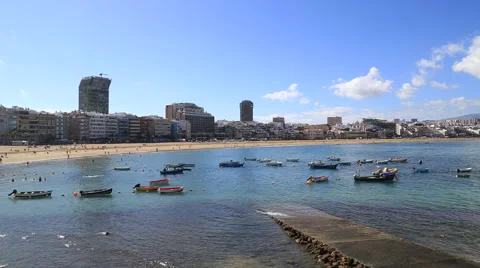 Playa de las Canteras, Las Palmas de Gran Canaria Video stock 65444583