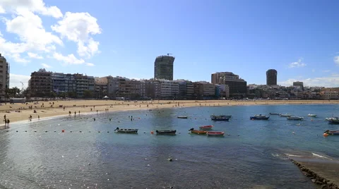 Playa de las Canteras, Las Palmas de Gran Canaria Video stock 65444698