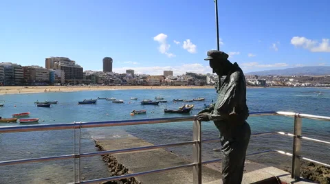 Playa de las Canteras, Las Palmas de Gran Canaria Video stock 65444766