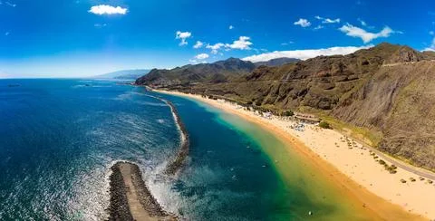 Playa de Las Teresitas beach, Tenerife, Spain, Canary Islands Stock Photos
