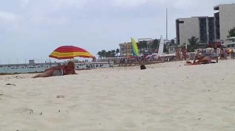 Playa del carmen beach Stock Footage 53970850