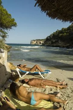  playa del Mago playa del Mago, playa nudista, Calvia, Mallorca, balearic ... Stock Photos