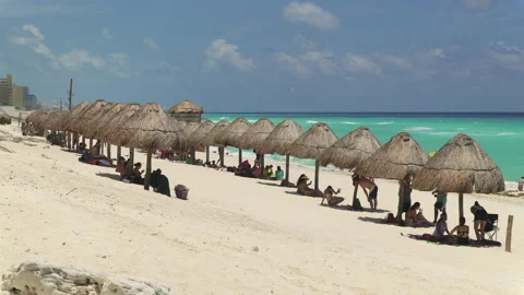 Playa Delfines, a popular public beach in Cancun, Quintana Roo, Mexico Video stock 155672140