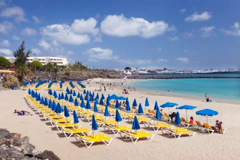 Playa Dorada beach, Playa Blanca, Lanzarote, Canary Islands, Spain, Atlantic, Stock Photos
