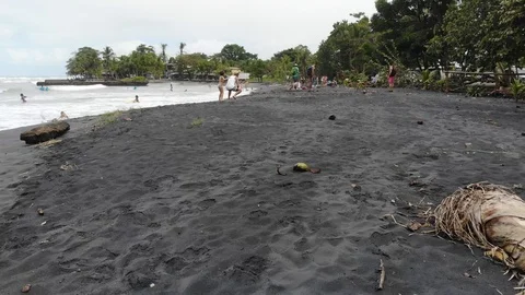 Playa negra low shot Stock Footage 127256408