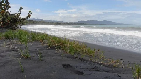 Playa negra pullback Stock Footage 127256423