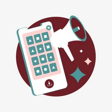 Playable advertising design, interactive ad illustrations, mobile game ads Stock Illustration