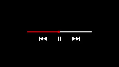 Playback bar icon animation Isolated on Black Background Stock Footage 320893156