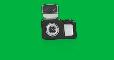 On playback camera icon emitting shimmer around edges on transparent background Stock Footage 317362493