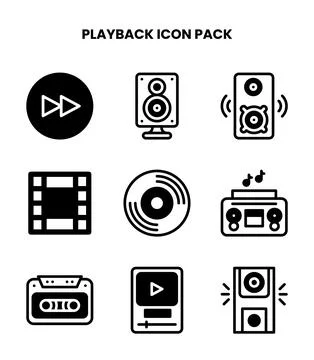 Playback DuoTone Design Icons Pack Stock Illustration