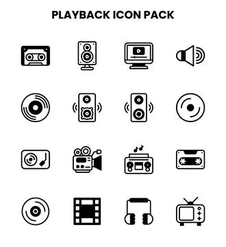 Playback DuoTone Vector Icons Pack Stock Illustration