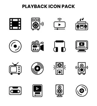 Playback DuoTone Vector Icons Pack Stock Illustration