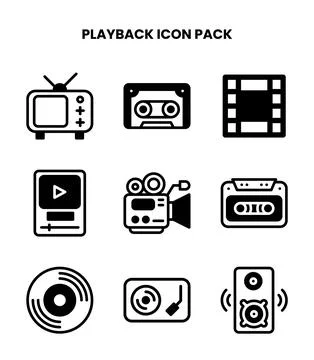 Playback DuoTone Vector Icons Pack Stock Illustration