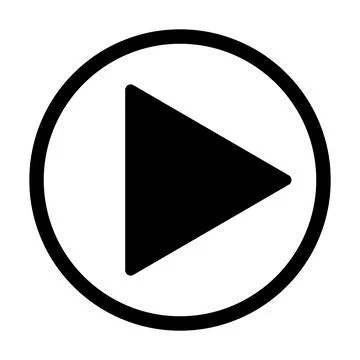 Playback icon on a white isolated background. Black play symbol in a circle.  Stockillustratie