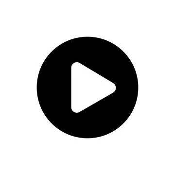 Playback icon on a white isolated background. Black play symbol in a circle.  Stockillustratie