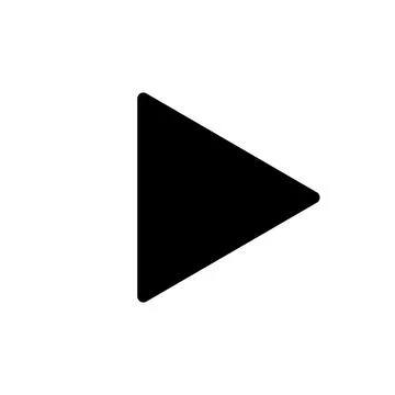 Playback icon on a white isolated background. Black play symbol. Vector illus Stockillustratie