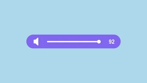 Playback Music audio scroll slider, Volume up down Slider 2d with alpha matte Stock Footage 336039173