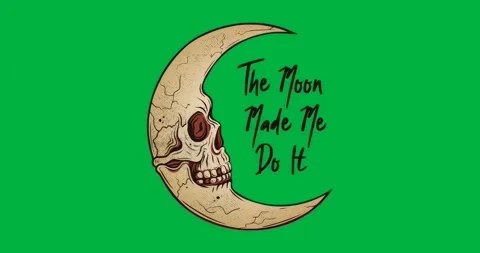 On playback skull moon staying static on transparent background while pixels Vídeo Stock 317212745