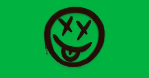 On playback smiley icon pulsing glow on shifting glitch showing pulse with Stock Footage 317283833