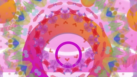 On playback start central mandala motif pulsing rotating and morphing layers to 库存影片 338356336