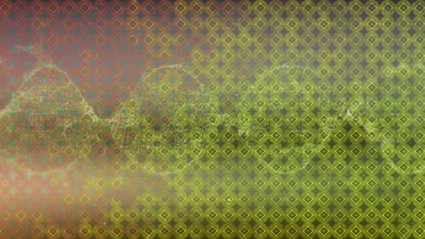 Playback starting, pattern grid and translucent chain evolving, bright band Stock Footage 330894507