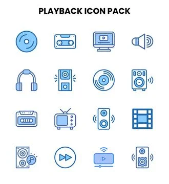 Playback Two Colour Icons Pack イラスト素材