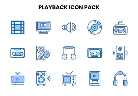 Playback Two Colour Scalable Icons Pack Illustrazione stock