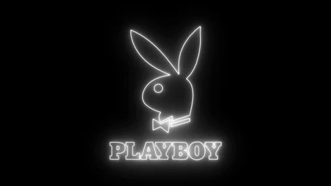 Playboy Logo With Neon Lights Stock Footage 105340157